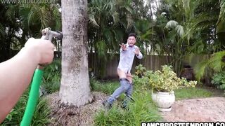 Cutie barely legal masturbates and catches a bro spying on her