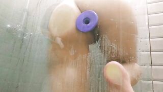 Caught a Next Door Having Fun with a Vibrator while she was taking a Shower
