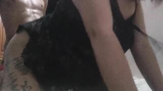 See as this boy's huge african dick goes inside and out of the twat of this dicks-cocked Hispanic whore with actor Juan Penis