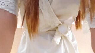 Latina with vibrator in pussy strips on webcam