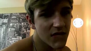 Horny Colby jerks off his cock after returning from school