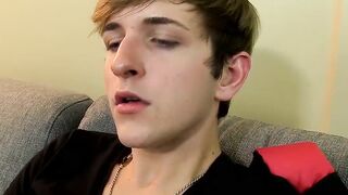 Horny Colby jerks off his cock after returning from school