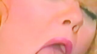 Blonde chick services a hairy dick and waits for cumshot