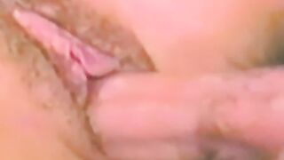 Blonde chick services a hairy dick and waits for cumshot