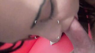 Inked English slut sucks fake producers cock with power