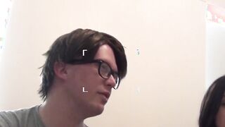 Inked English slut sucks fake producers cock with power