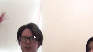Inked English slut sucks fake producers cock with power