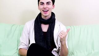 Horny twink Alex Ria stuffs a huge dildo up his tight ass