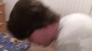 Classy UK MILF Missy Kink blowing fake producers cock
