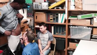 Security bear pounds tight white twinks booty hole very deep