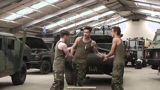 Mickey gets banging from both dudes with a load in his face