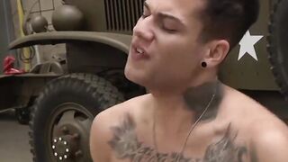 Mickey gets banging from both dudes with a load in his face
