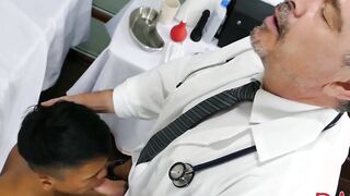 Whorish Asian twink Mikal gets freaky with doctor Daddy Mike