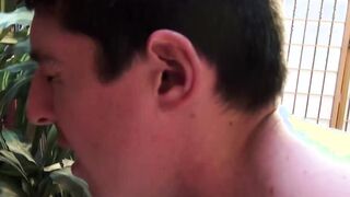 Cute amateur newbie gets a facial after hot throatfuck