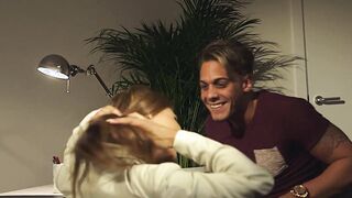 Beautiful Euro babe tastes lovers cum after anal sex