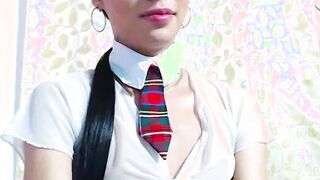 Small tits trans student jerks off on webcam