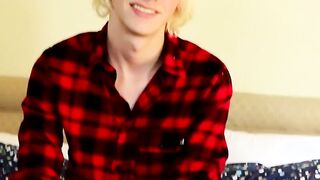 Twink blondie Kayden shares his solo adventure with everyone