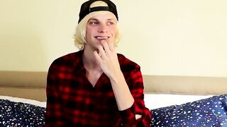 Twink blondie Kayden shares his solo adventure with everyone