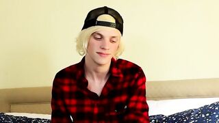 Twink blondie Kayden shares his solo adventure with everyone