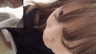 Japanese hotties filmed while peeing at public toilette