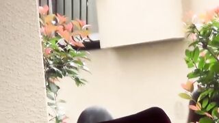 Naughty Japanese schoolgirl pissing in a public building