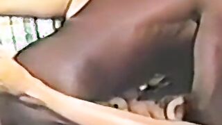 Amateur chick swallows black dick before being hammered