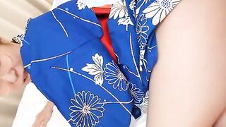 Momoko Azuma returns to our studios and wears a yakata to masturbate 2