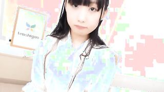 Rin Nanba comes to show us her very unshaved Japanese cunt