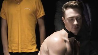 Perfect young sub toyed and fucked by three dom males