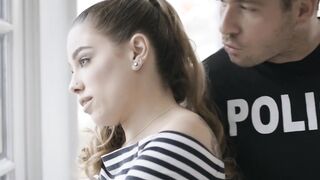 Beauty with a police record fucks to keep her secret