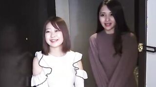 Vulgar lounge girls, Mio Yoshikawa and Asuka Suzumura inside a lesbian show