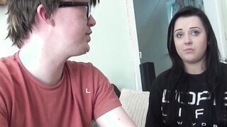 Young beauty takes cum on face from a fake producer