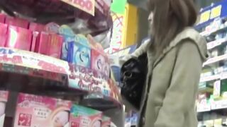 Japanese babe secretly taped pussy playing in underwear