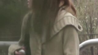 Japanese babe secretly taped pussy playing in underwear