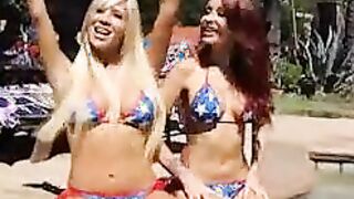 Blonde Monique Alexander fucking in the pool with her jugs