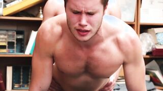Young thief strip searched and ass examined