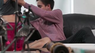 Inked latino twink raw riding boyfriends big cock for cum