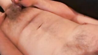 Mature guy flaps his little cock around and jerks off