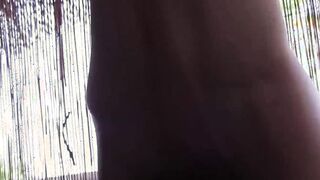 Young man with big balls tugging off and toying his ass