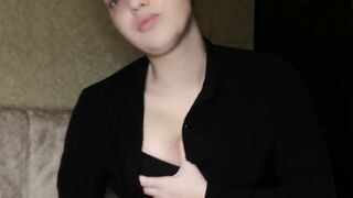 Blowing on sex sex toy and masturbating for you