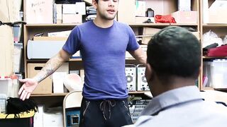 Young perp punished and raw fucked by big cocked black guard