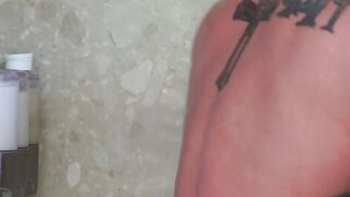 Muscular hunk bent over in the shower and rawpounded deep