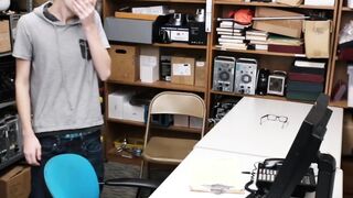 Thieving twink facialized after disciplinary bareback