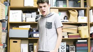 Thieving twink facialized after disciplinary bareback