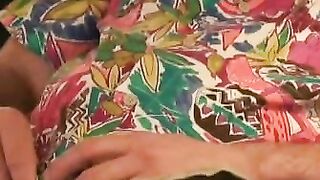 Experienced mature guy strokes his dick and cums solo