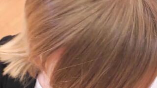 British vixen teases the old man before riding his big cock