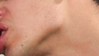Young twink roughly barebacked by his lover and cummed on