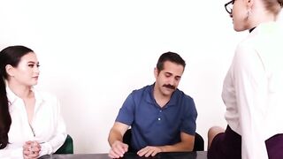 Busty private detectives riding clients hard dick