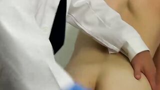 Twink lad Anthony Evans has a nervous visit with the doctor