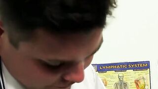 Twink lad Anthony Evans has a nervous visit with the doctor